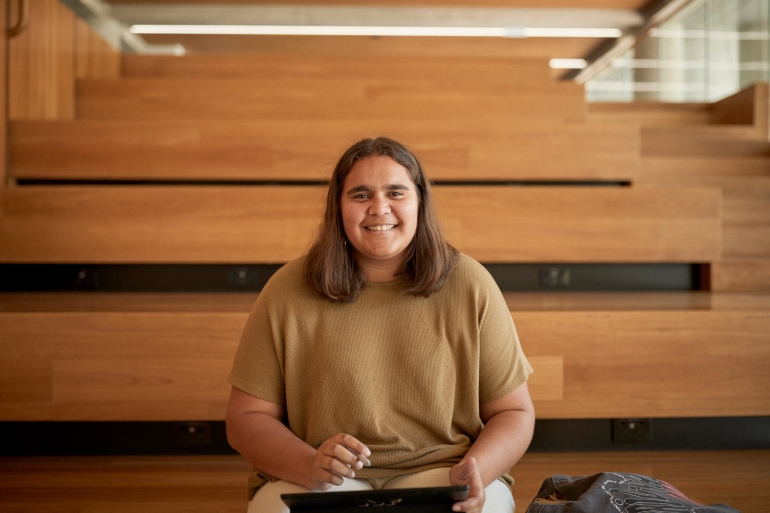 Rosina Baumann, UNSW Indigenous student, smiling