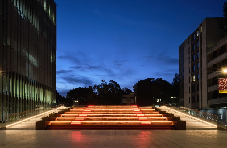 Alumni Park stairs - Aboriginal artwork