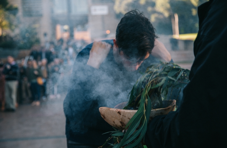 Student at smoking ceremony 